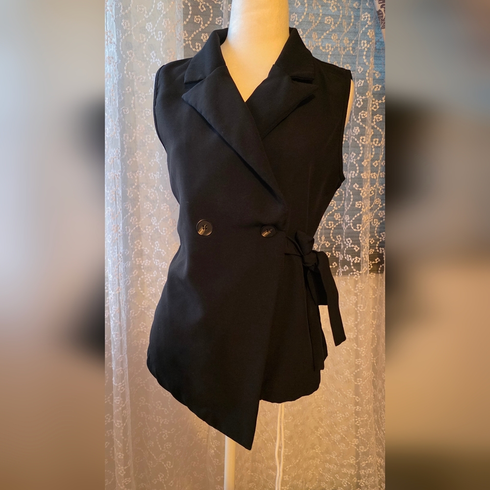 Black Double-Breasted Vest